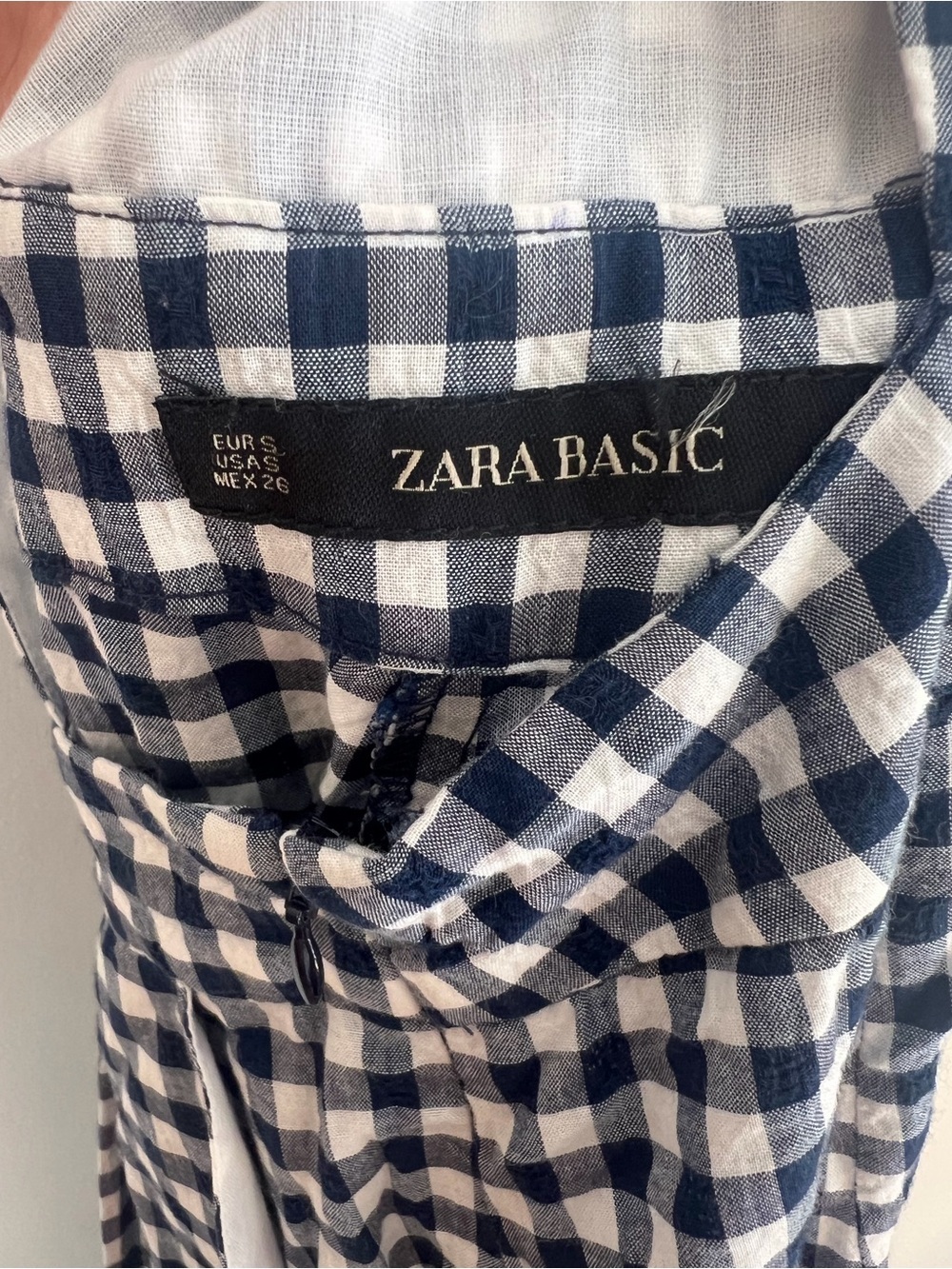Zara Navy & White Gingham jumpsuit - Picture 3 of 3